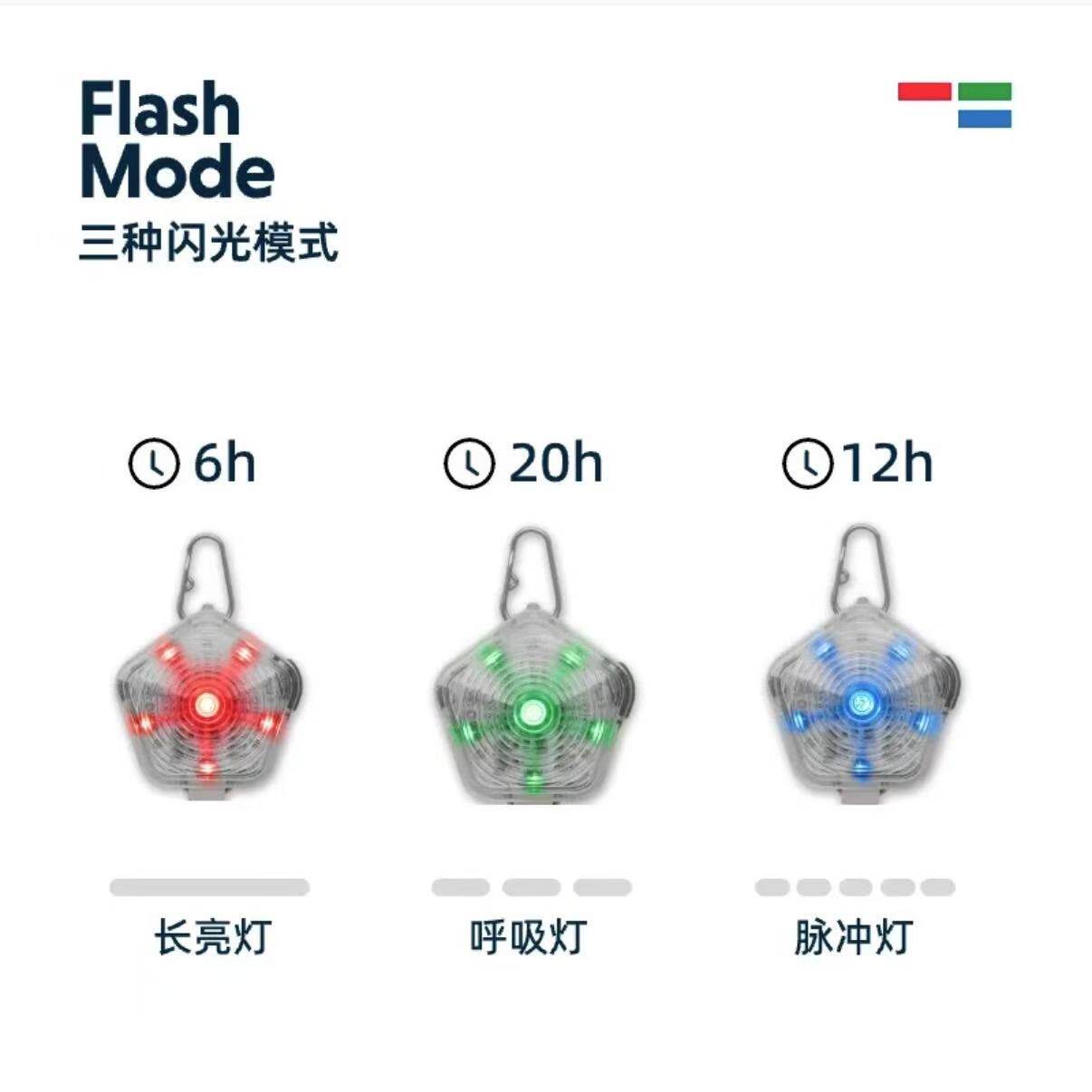 RW毕格灯 宠物狗狗安全夜晚闪灯USB充电防水可搭胸背衣服配件配饰