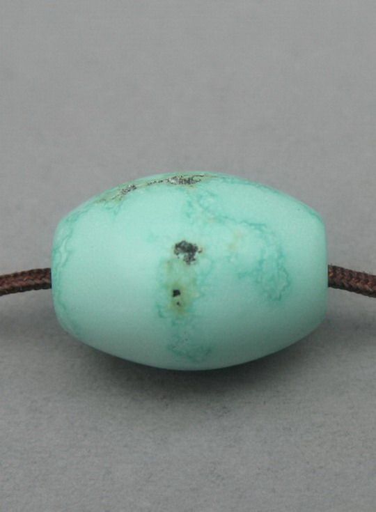 松石苑  原矿绿松石14mm桶珠  勒子  散珠（5.4克）