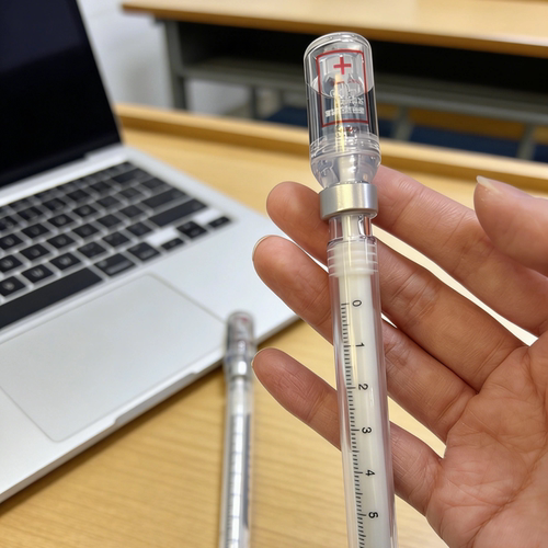 仿真疫苗中性笔消灭病毒打针器卡通黑色签字笔学生玩具笔创意设计