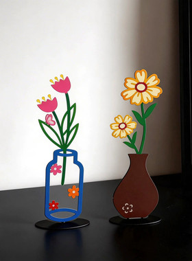 【家居好物】2d平面彩印花瓶装饰客厅桌面摆件玄关摆件2026新款