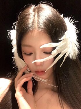 天使之翼！白色翅膀羽毛发夹万圣节cos氛围感拍照道具白天鹅头饰