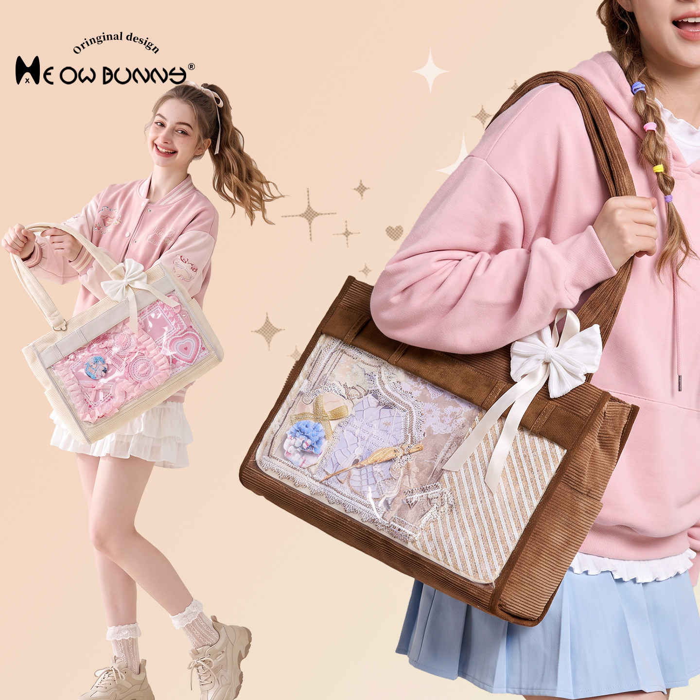 meowbunny 丝带痛包小食量日常通勤款百搭托特包女大容量2026新款