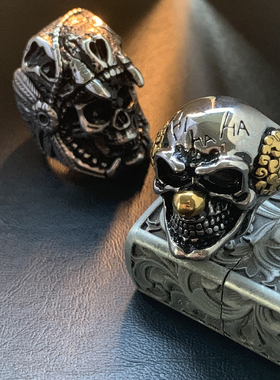 杰克小丑-钛钢复古重工大码戒指