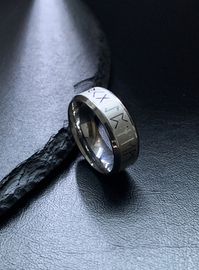 海拉之泪-钛钢不褪色卢恩戒指男