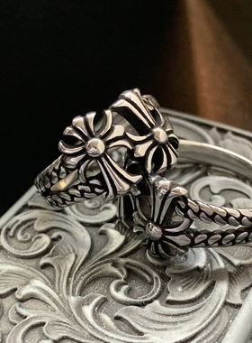 双生花-不掉色哥特花钛钢戒指飒