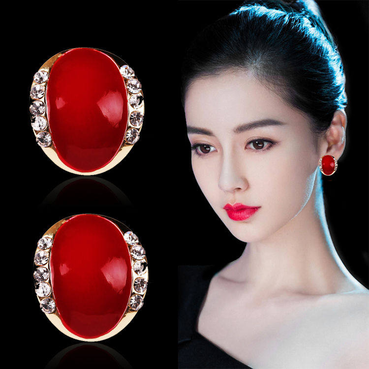 高级感耳环2024新款精致百搭个性月牙耳钉女韩国超仙红色纯银耳饰,饰品/流行首饰/时尚饰品新,耳环,淘宝优惠券,粉丝福利购,淘宝优惠卷