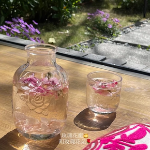 高品质高颜值玻璃杯复古透明创意杯子大容量冷饮杯轻奢高档 夏季