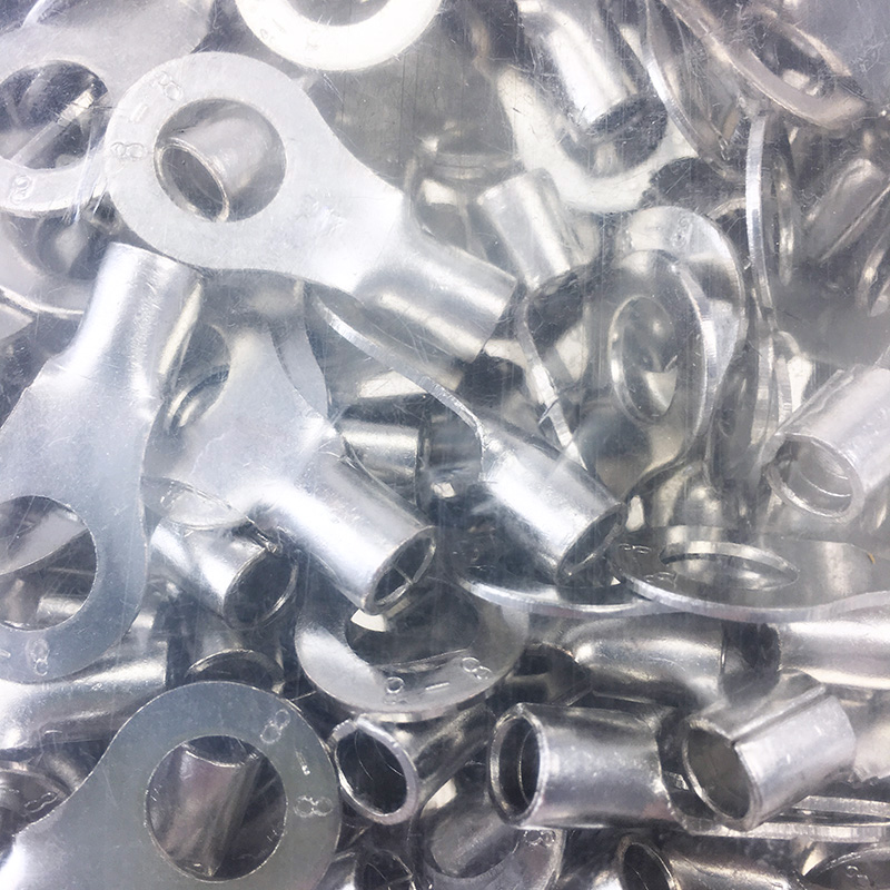 100只rnb8-8冷压圆形紫铜裸端头