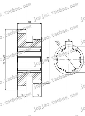 机床配件大连CD6140A /50A CDE6140 走刀箱双联齿轮 Z28 M2.25/Z3