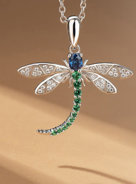 昌晟创意LAZADA新品 可爱百搭长款蜻蜓吊式项链女 外贸热销锁骨链