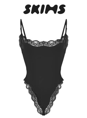 官方正品SKIMS连体衣Lace Camisole Bodysuit蕾丝花边性感塑身衣