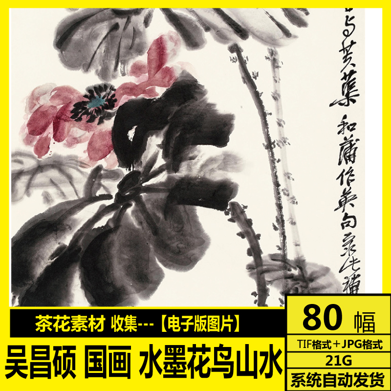 吴昌硕 电子画册图片 国画 水墨山水 花鸟人物装饰画画芯打印素材图片