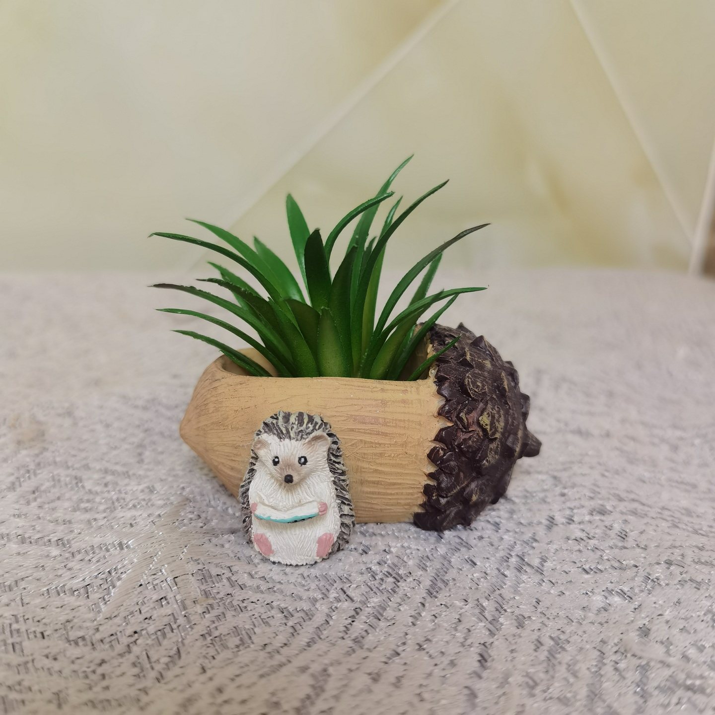 树脂田园刺猬松果迷你小多肉花盆卡通庭院摆件热卖日式Zakka 杂货