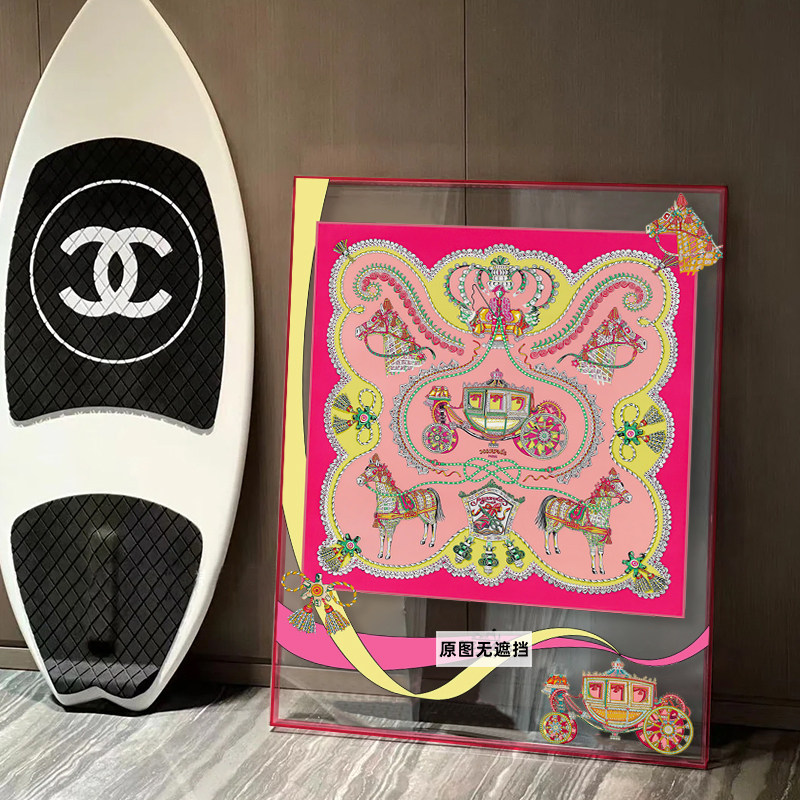 法式高级感复古马车挂画轻奢小众艺术骏马亚克力丝巾客厅装饰画,家居饰品,现代装饰画,淘宝优惠券,粉丝福利购,淘宝优惠卷