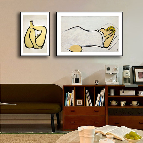 碎花毯子上的裸女世界名画