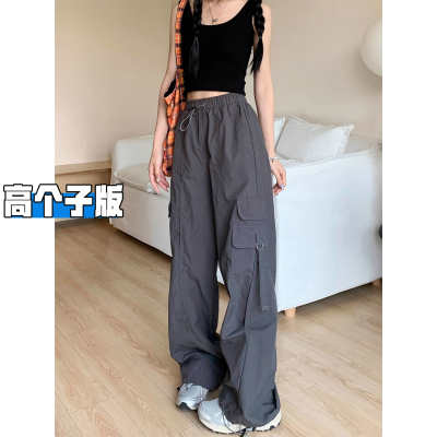 灰色速干伞兵工装裤女夏季薄款