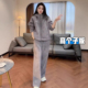 子两件套 宽松上衣裤 高个子加长灰色休闲运动套装 女春秋2026新款