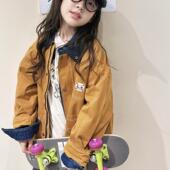 风翻领夹克衫 男女童工装 上衣 日系复古童装 儿童牛仔外套春秋新款