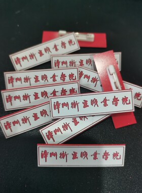 定制漳州卫生职业学院漳州卫校校徽学生别针式PVC滴胶亚克力校徽