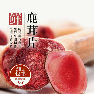 瑞宏吉林梅花鹿新鲜鹿茸 梅花鹿二杠茸 新鲜鹿茸片泡酒煲汤火锅