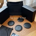 Cross Flower Cowhide 4 Coaster Gift Box