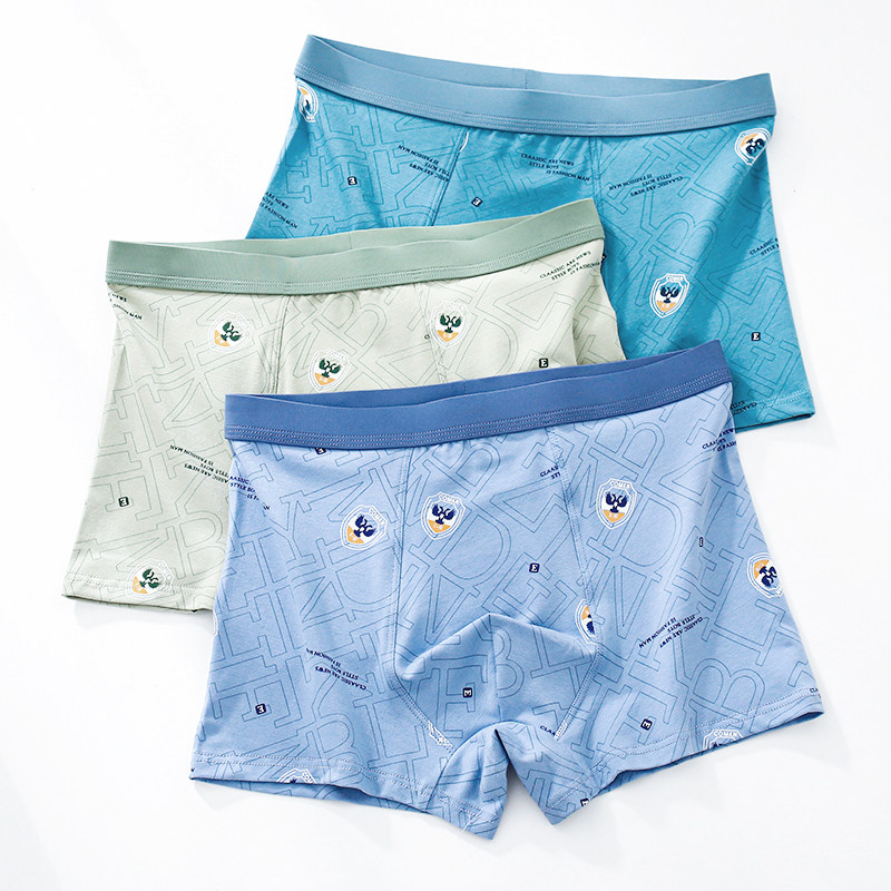 高中生男士内裤初中纯棉四角裤青少年青年少男透气抗菌男生平角裤,女士内衣/男士内衣/家居服,男平角内裤,淘宝优惠券,粉丝福利购,淘宝优惠卷