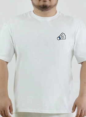 XANTHINE男士原创大码T恤纯棉羽毛球KUMABEAR卡通