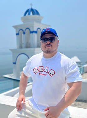 XANTHINE男士原创大码T恤纯棉白色BEAR卡通