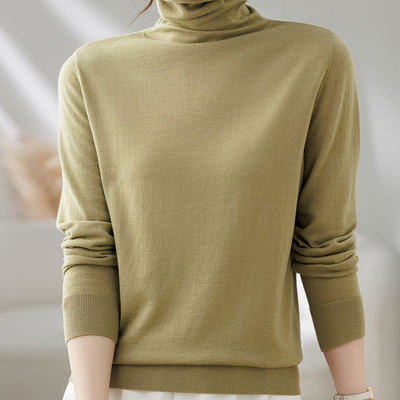 高领休闲秋装洋气上衣春秋T恤中老年人上衣40-50岁女年轻妈妈小衫