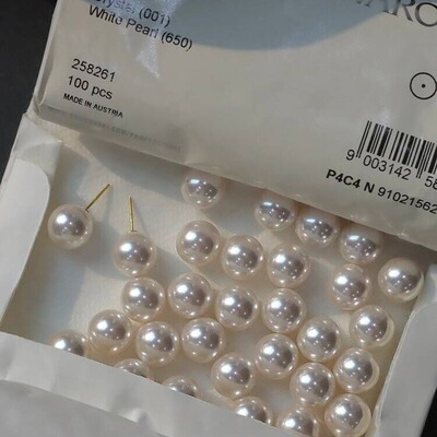 正圆珍珠纯银耳钉 ins博主Fever同款强光 珍珠耳环 新款潮耳饰女