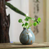 现代哥窑小花瓶陶瓷花器绿萝水养植物花盆摆件客厅插花瓶水培器皿