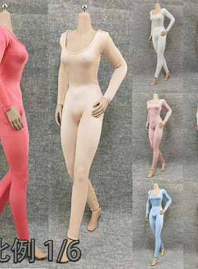 1/6女兵人紧身连体长袖打底衣tbleague phicen30厘米可动潮流衣服