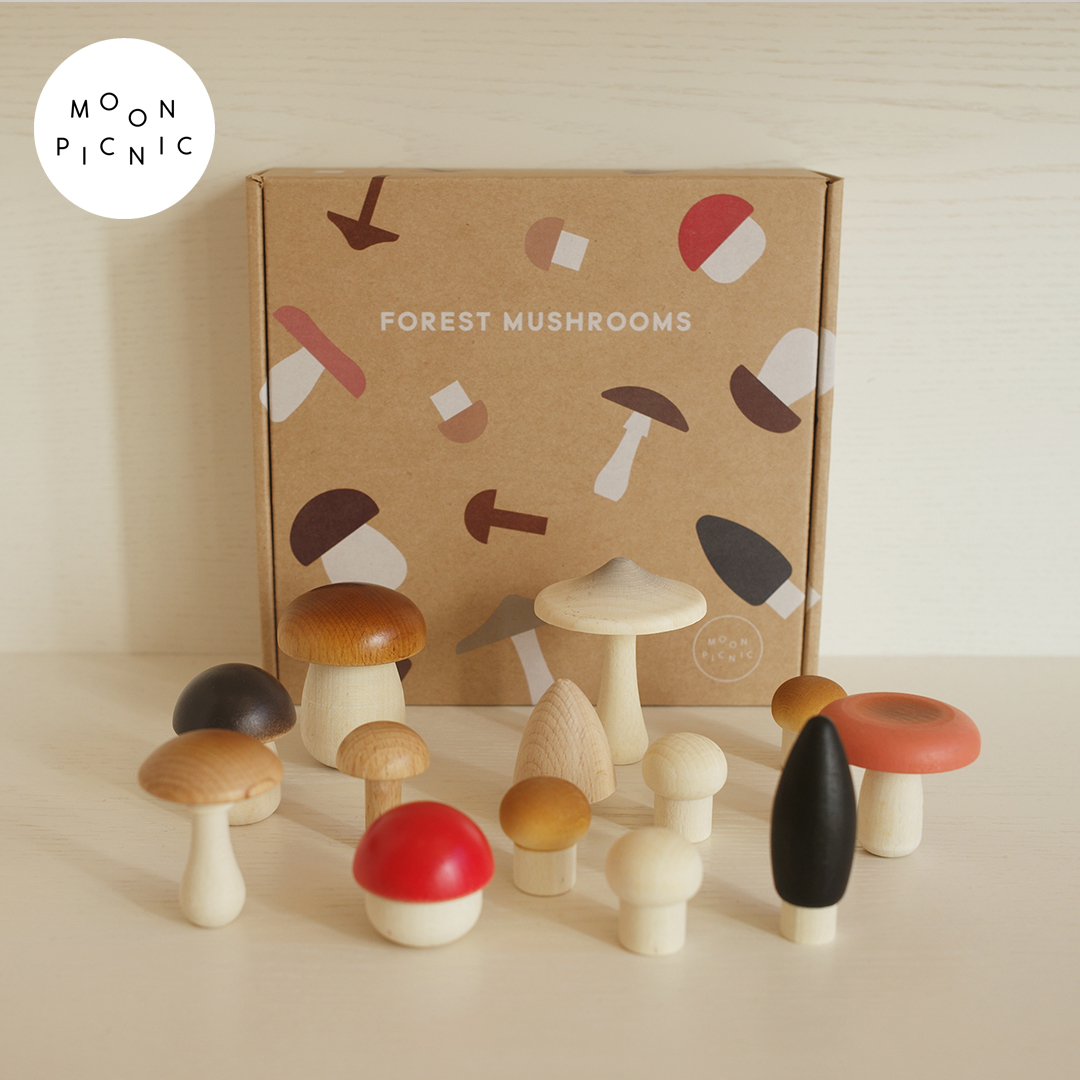 moonpicnic鸟蛋蘑菇木制玩具