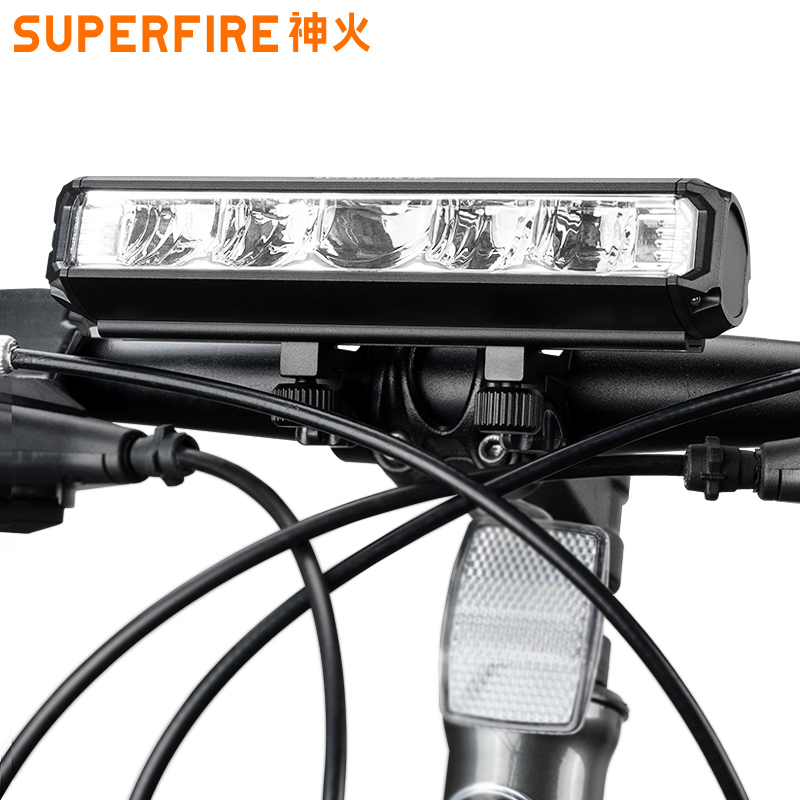 神火自行车前灯充电强光夜间BL32手电筒夜骑骑行装备单车山地车灯