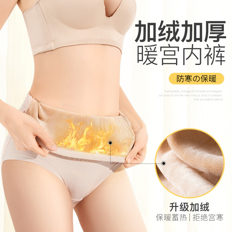 女士加绒内裤高腰纯棉裆暖宫护腰