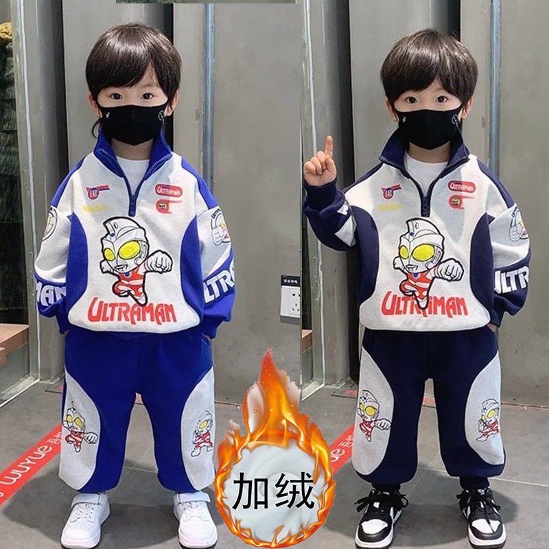 加绒女童秋装套装新款韩系网红儿童装女孩春冬洋气运动卫衣两件套