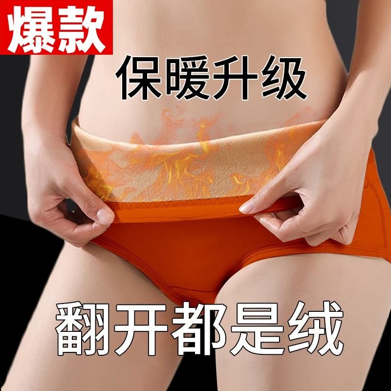 女士加绒内裤纯棉抗菌裆暖宫保暖