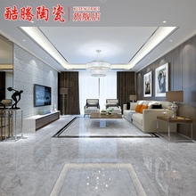 客厅800X800防滑地砖帕斯高灰金刚石地板砖大理石瓷砖木纹背景墙