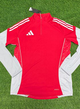 Adidas Tiro25 球员版拇指扣半拉链足球服春秋长袖训练服 IW0411