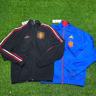 he8920 Adidas 足球风雨衣两面外套梭织夹克 西班牙 ht1997 曼联