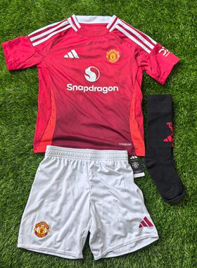 Adidas 曼联 2425主场球迷版小童儿童球衣球裤球袜套装 it1980