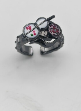 新款高版本火影忍者宇智波斑戒指精致时尚创意指环动漫游戏周边