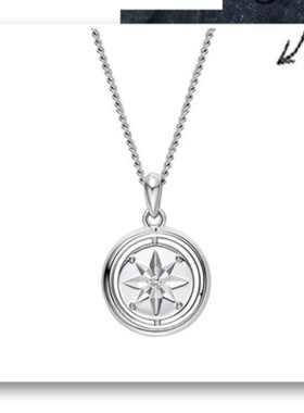 高品质新款明星刘宇同款星剑系列八芒星双面项链轻奢高级锁骨链