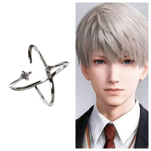 新款现货恋与深空沈星回星星轨迹戒指正反双戴闪锆高级百搭戒指