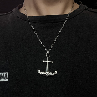 新款现货高版本鸣潮布兰特船舵项链十字斩技能项饰品十字架毛衣链