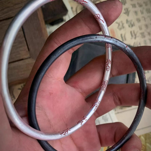 高品质现货新款乾坤阴阳镯非遗手工錾刻古法工艺男款手镯高级感