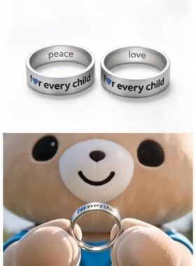 高品质新款peacelove内刻字母情侣对戒公益戒指寓意收藏纪念礼物