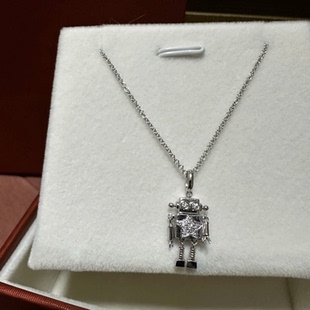 新款高品质王嘉尔同款机械人项链吊坠时尚潮流锁骨链礼物