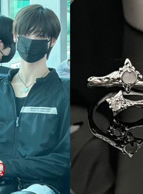 高品质版本新款JustinJay同款戒指小众设计感百搭简约开口指环