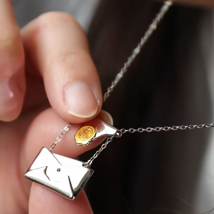 新款高版本霍格沃茨录取通知书哈利波特项链可拆分动漫锁骨链女